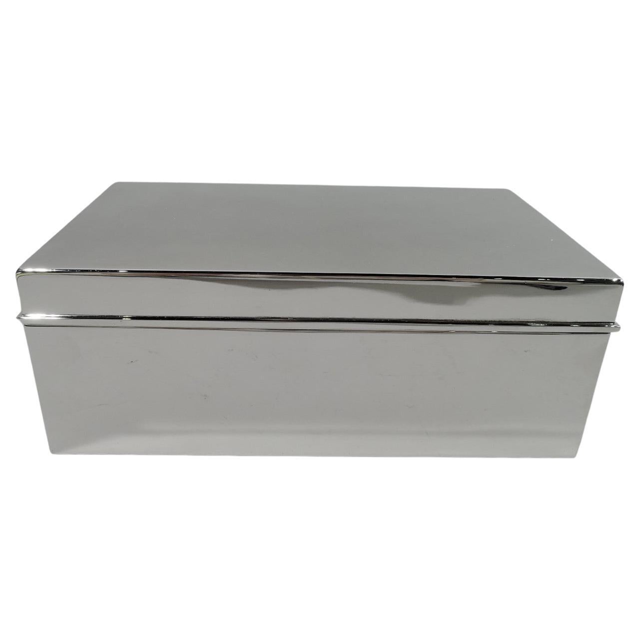 Large Tiffany Modern Sterling Silver Cigar Box