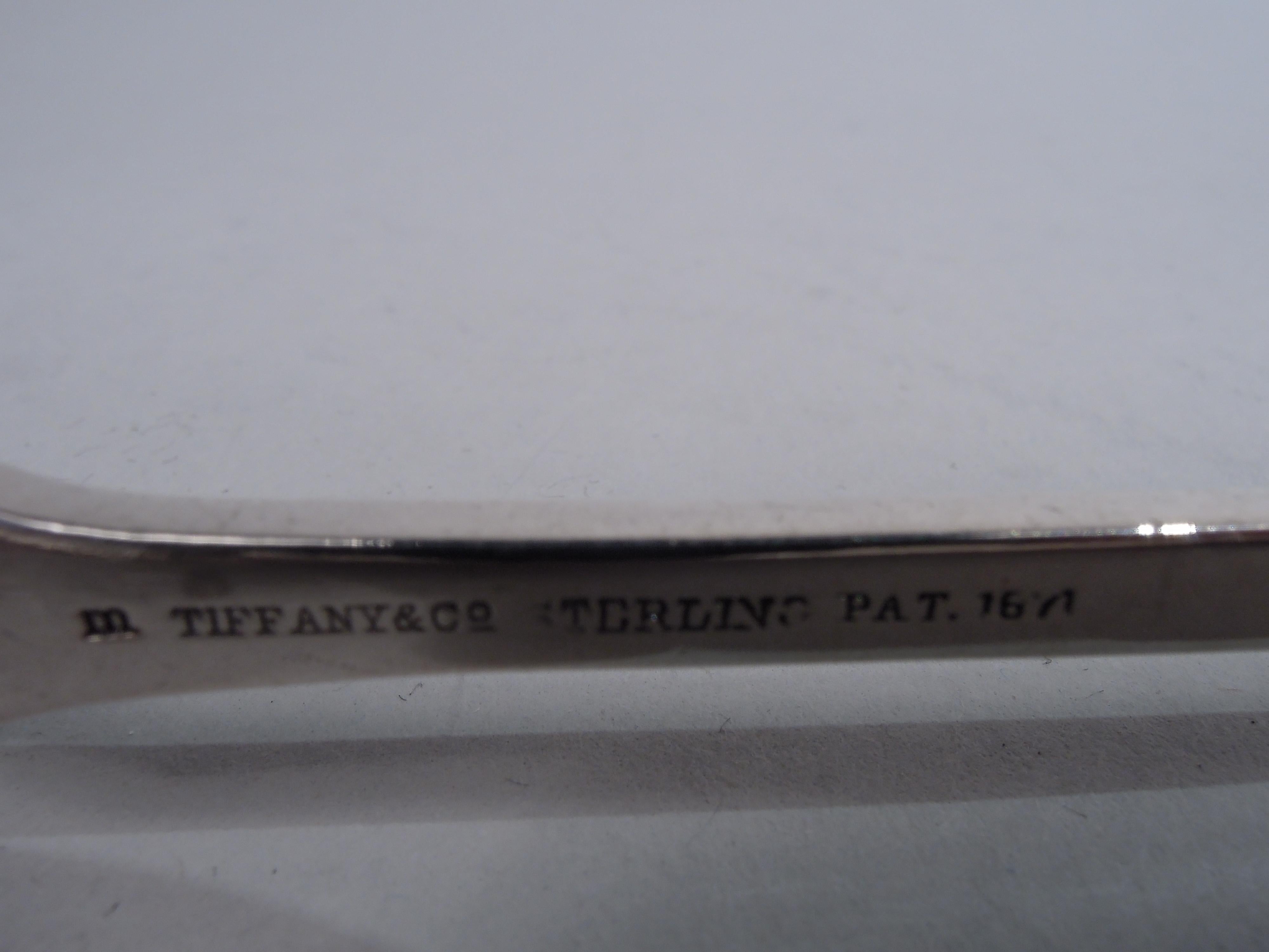 19th Century Large Tiffany Sterling Silver Sugar Tongs in Classical Palm Pattern