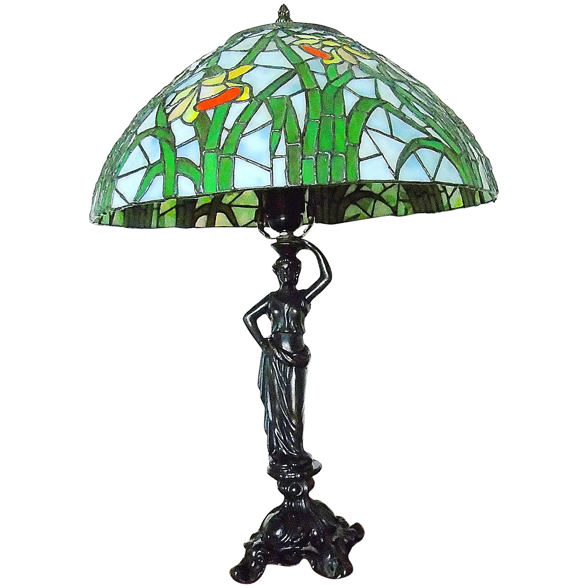 Large Tiffany Style Table Lamp, 1970s