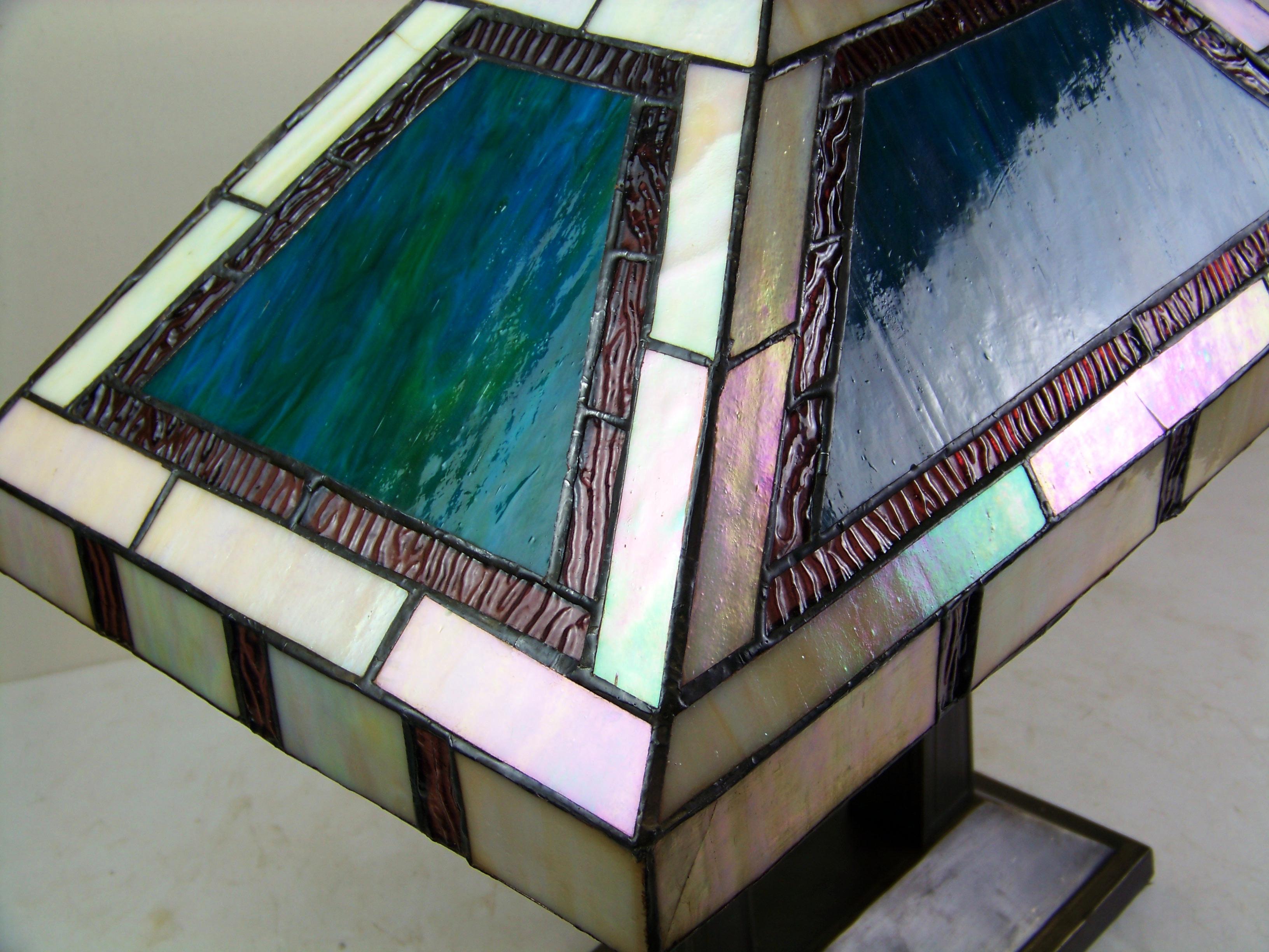 large stained glass lamp