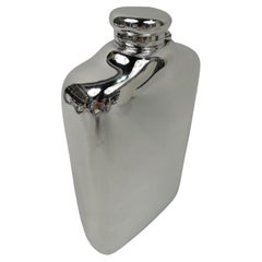 Large Tiffany Victorian Modern Sterling Silver Flask