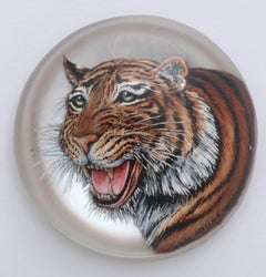 Large Tiger Reverse Painted Crystals