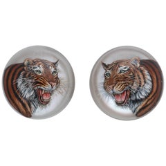 Large Tiger Reverse Painted Crystals