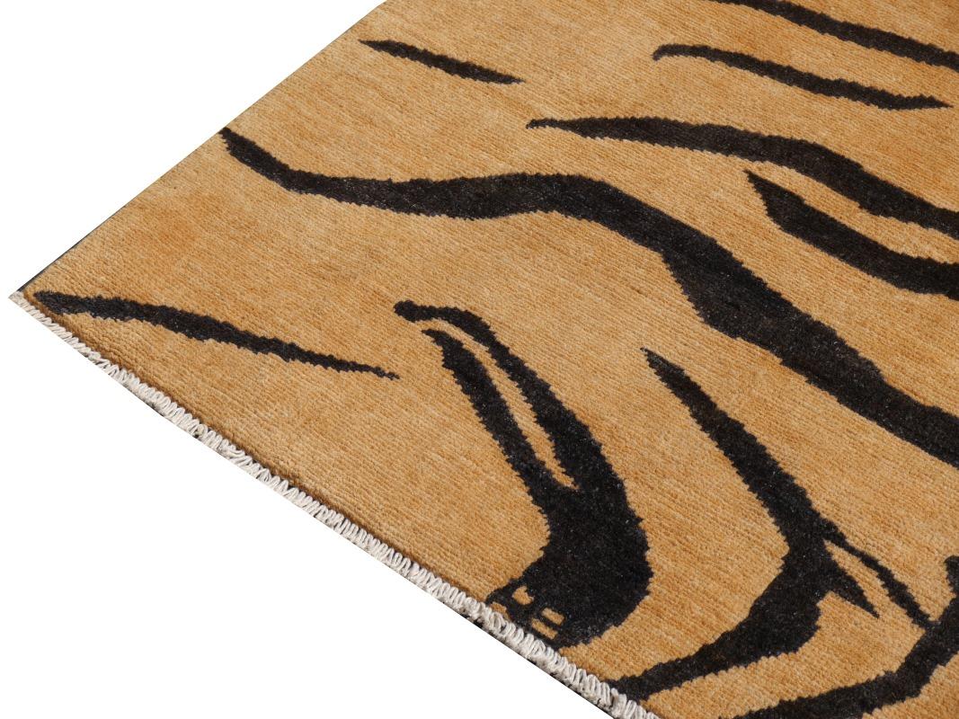 Contemporary Large Tiger Rug Wool Hand Knotted Art Deco Design by Djoharian Collection For Sale