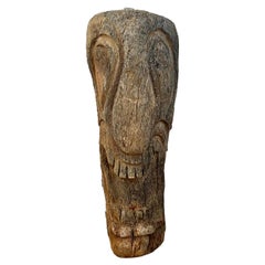 Tiki Head Sculpture from Palmwood 1960s Americana