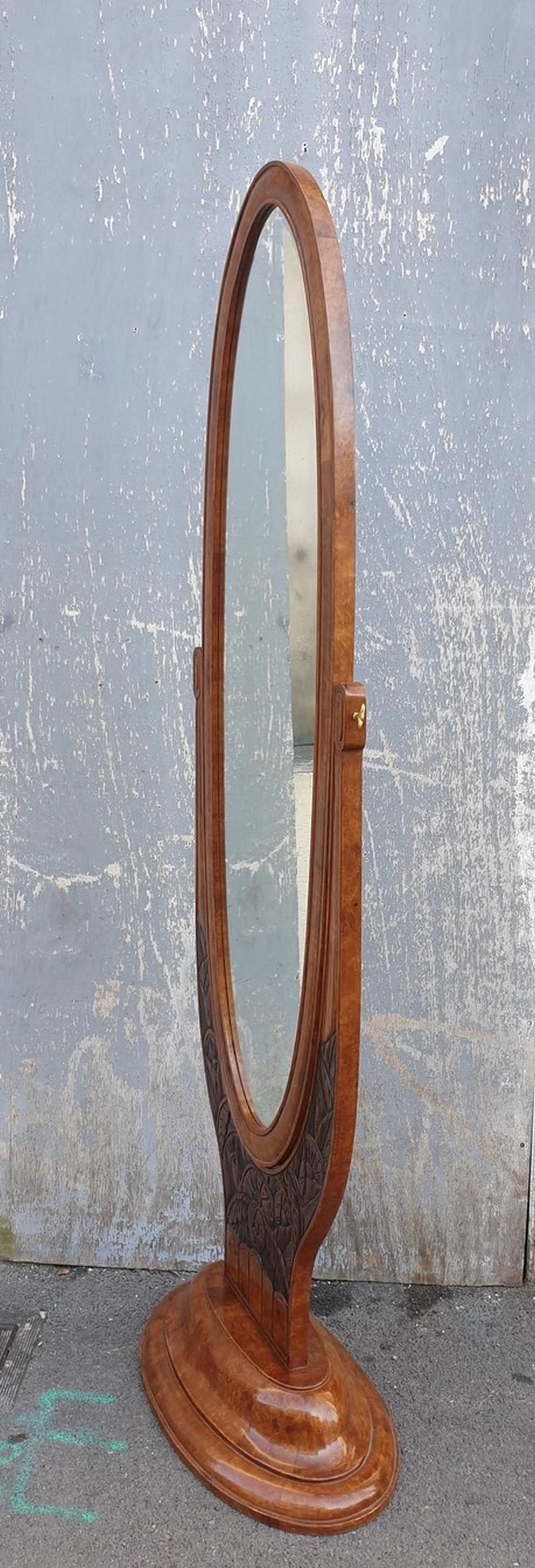 Large Tilting Psyche Mirror, Art Deco, XXth Century 3