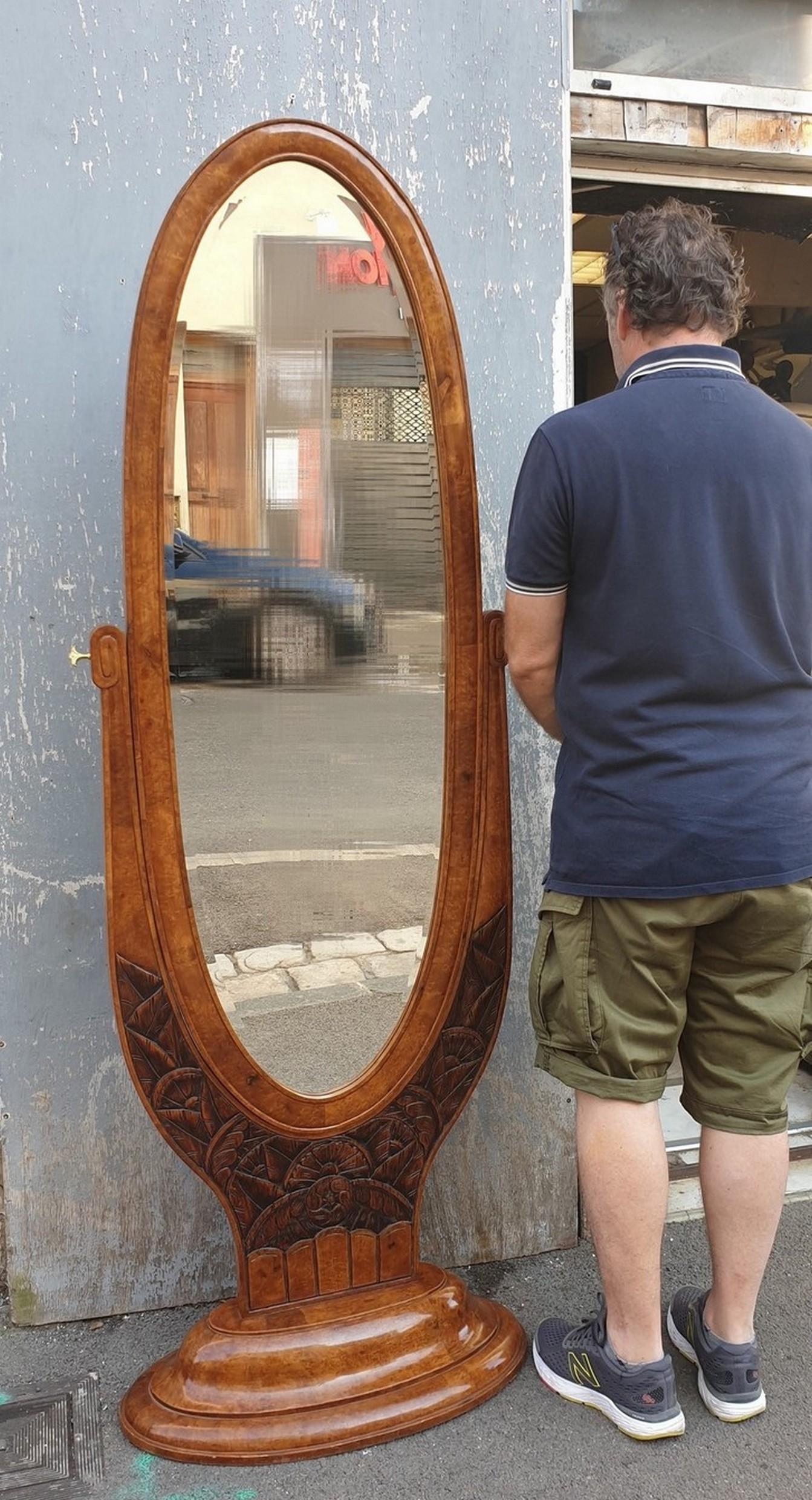 Large Tilting Psyche Mirror, Art Deco, XXth Century 8