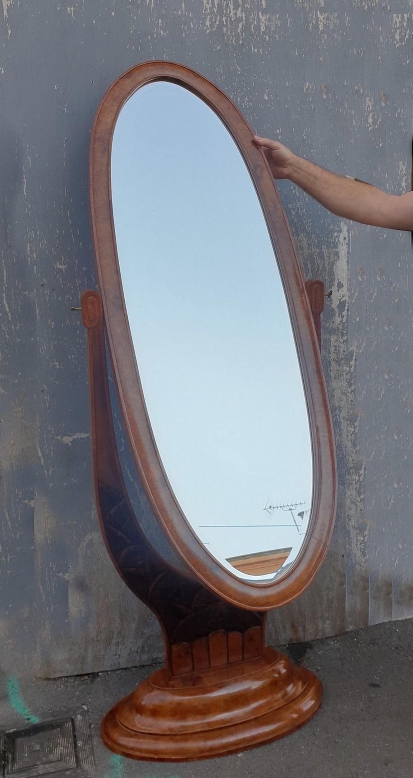 Large Tilting Psyche Mirror, Art Deco, XXth Century 9