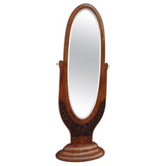 Large Tilting Psyche Mirror, Art Deco, XXth Century