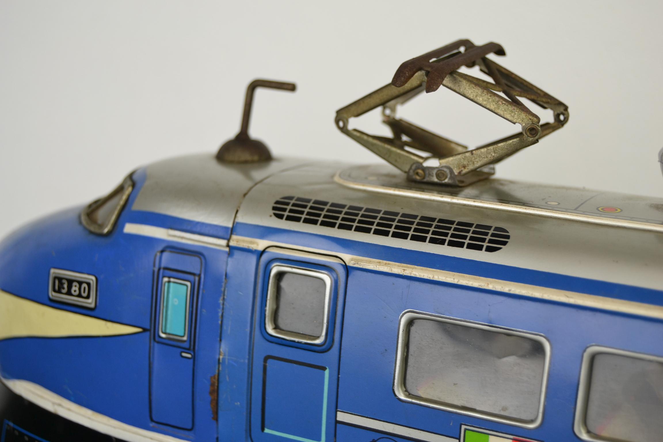 Large Tin Friction Drive, Express Train Toy by ATC, Japan, 1950s 4