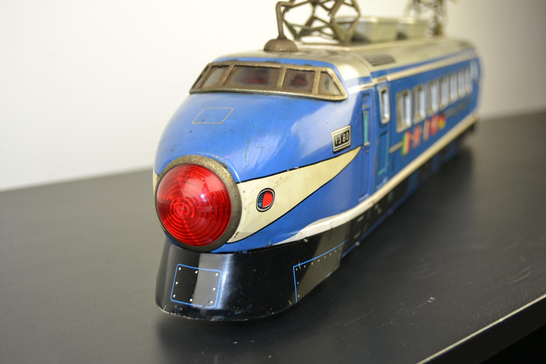 Large Tin Friction Drive, Express Train Toy by ATC, Japan, 1950s 6