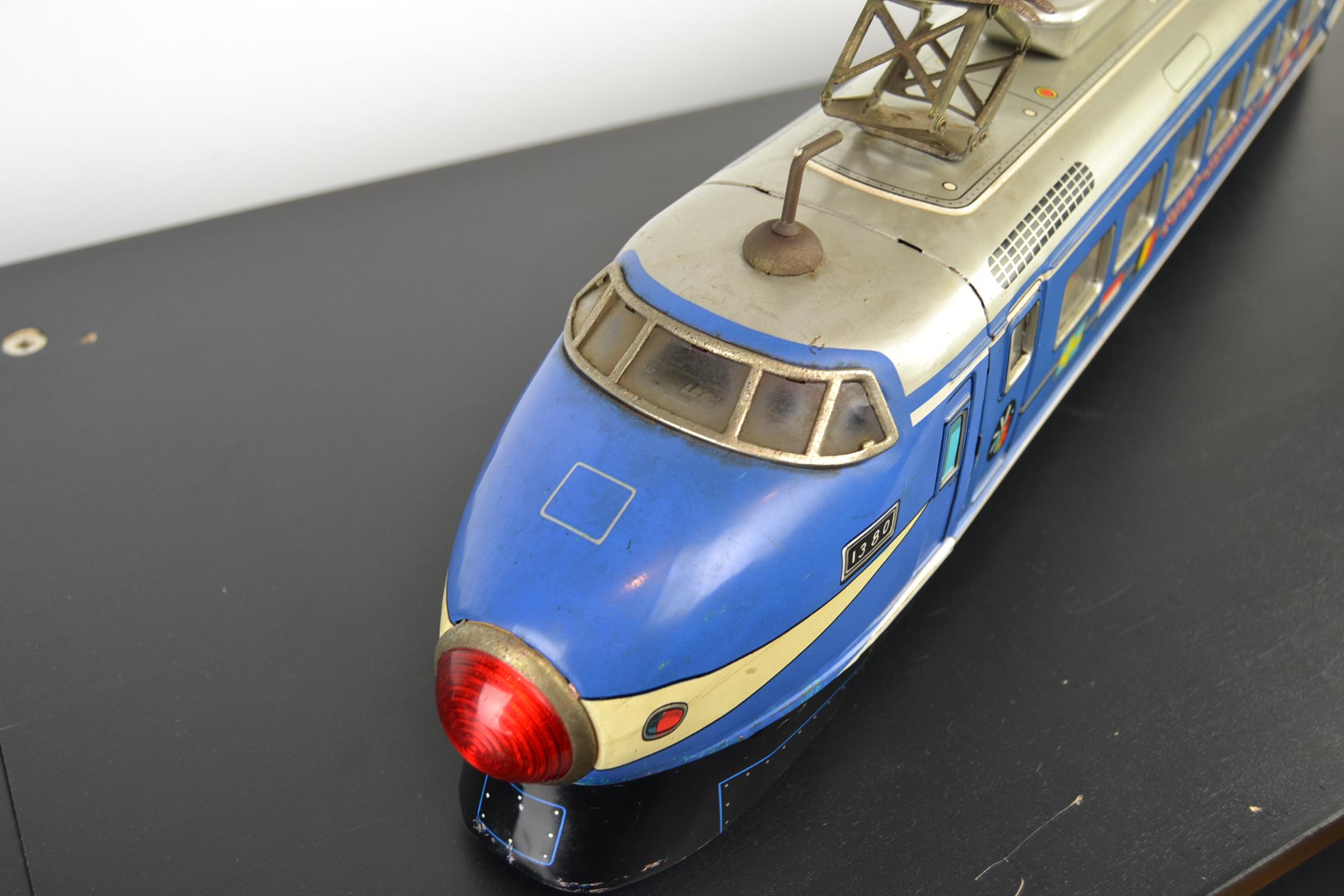 Large Tin Friction Drive, Express Train Toy by ATC, Japan, 1950s In Good Condition In Antwerp, BE