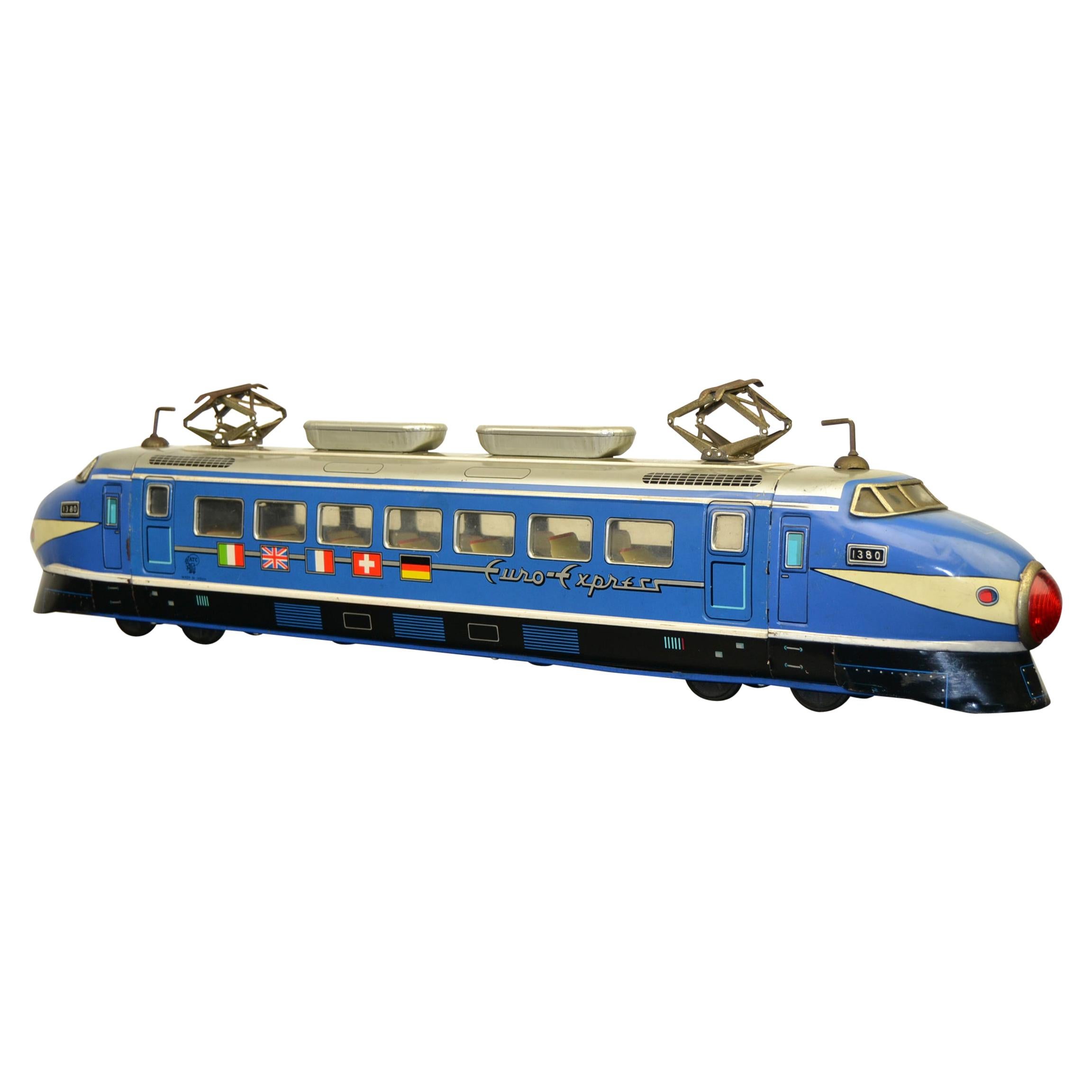 Large Tin Friction Drive, Express Train Toy by ATC, Japan, 1950s