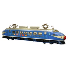 Vintage Large Tin Friction Drive, Express Train Toy by ATC, Japan, 1950s