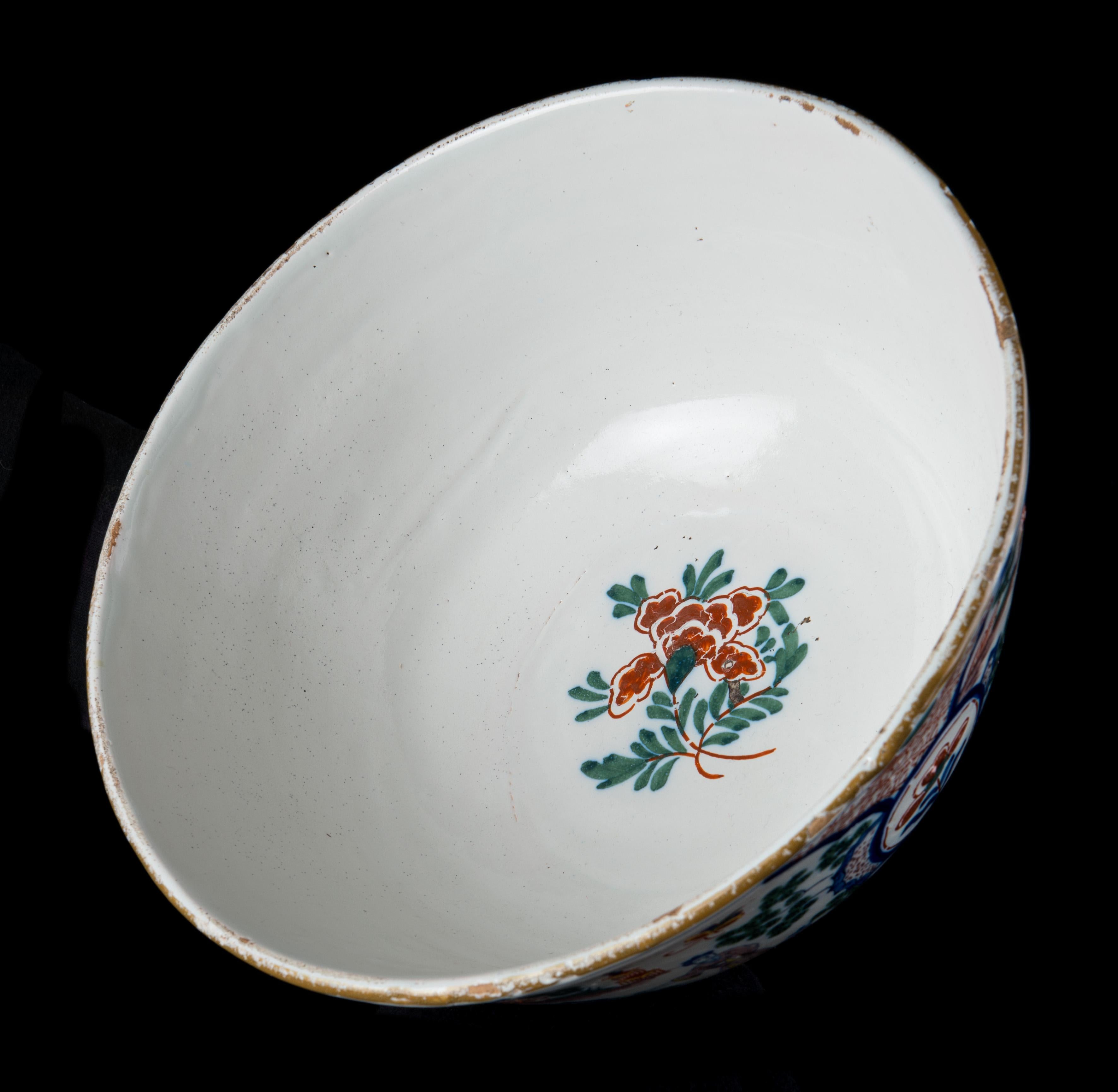 Large Tin-Glazed Bowl in the Style of Old Dutch Delftware For Sale 1