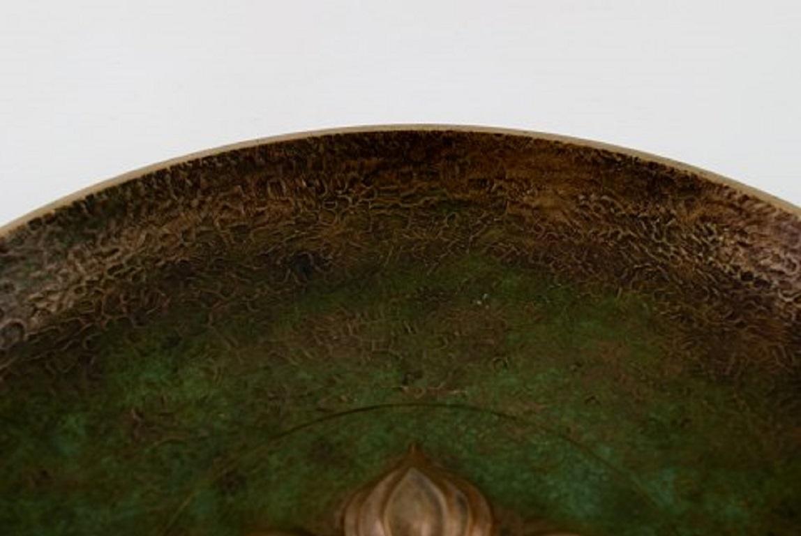 Large Tinos art deco dish in bronze. Denmark, 1940s In Good Condition In Copenhagen, DK