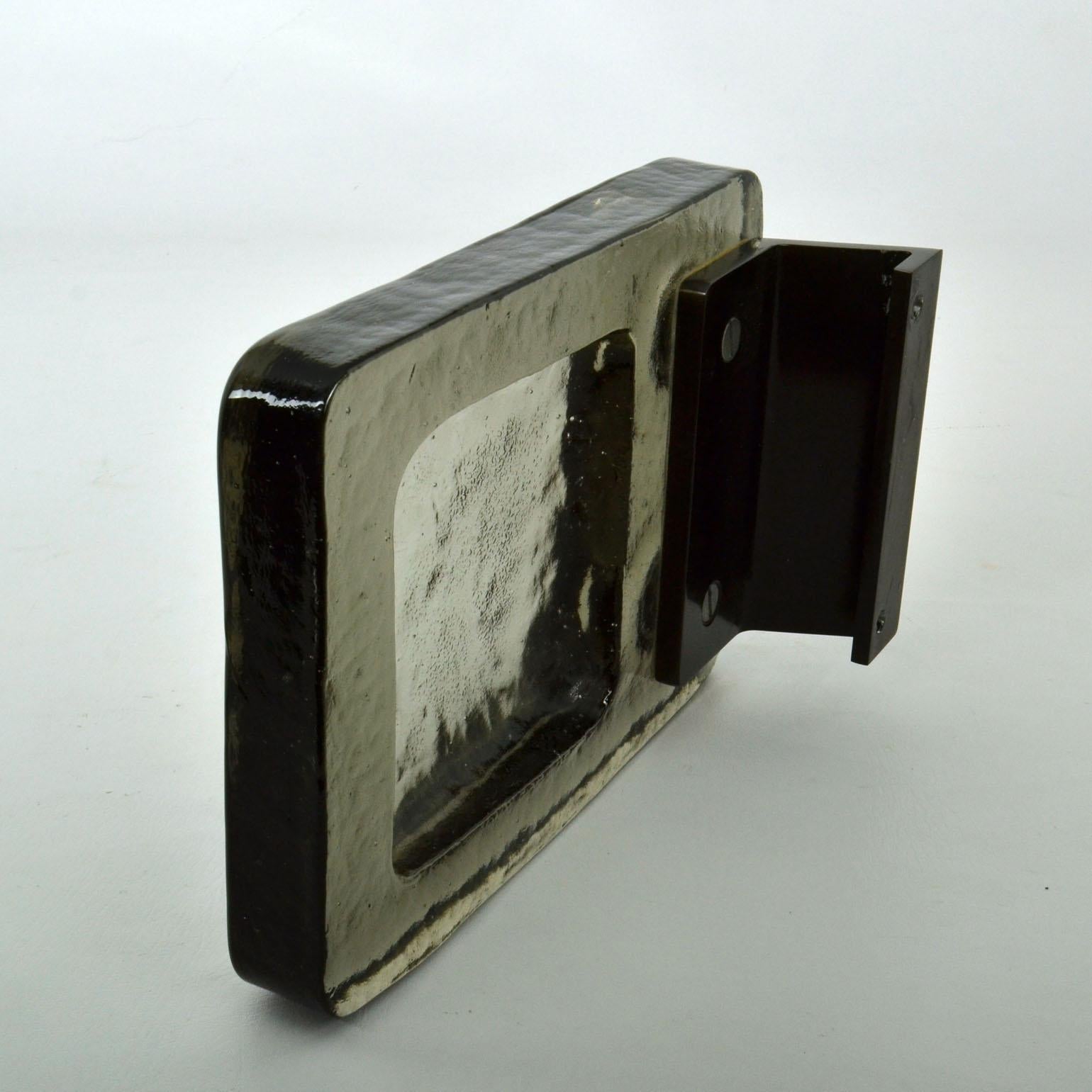 Mid-20th Century Large Architectural Tinted Glass Rectangular Push Pull Door Handle For Sale