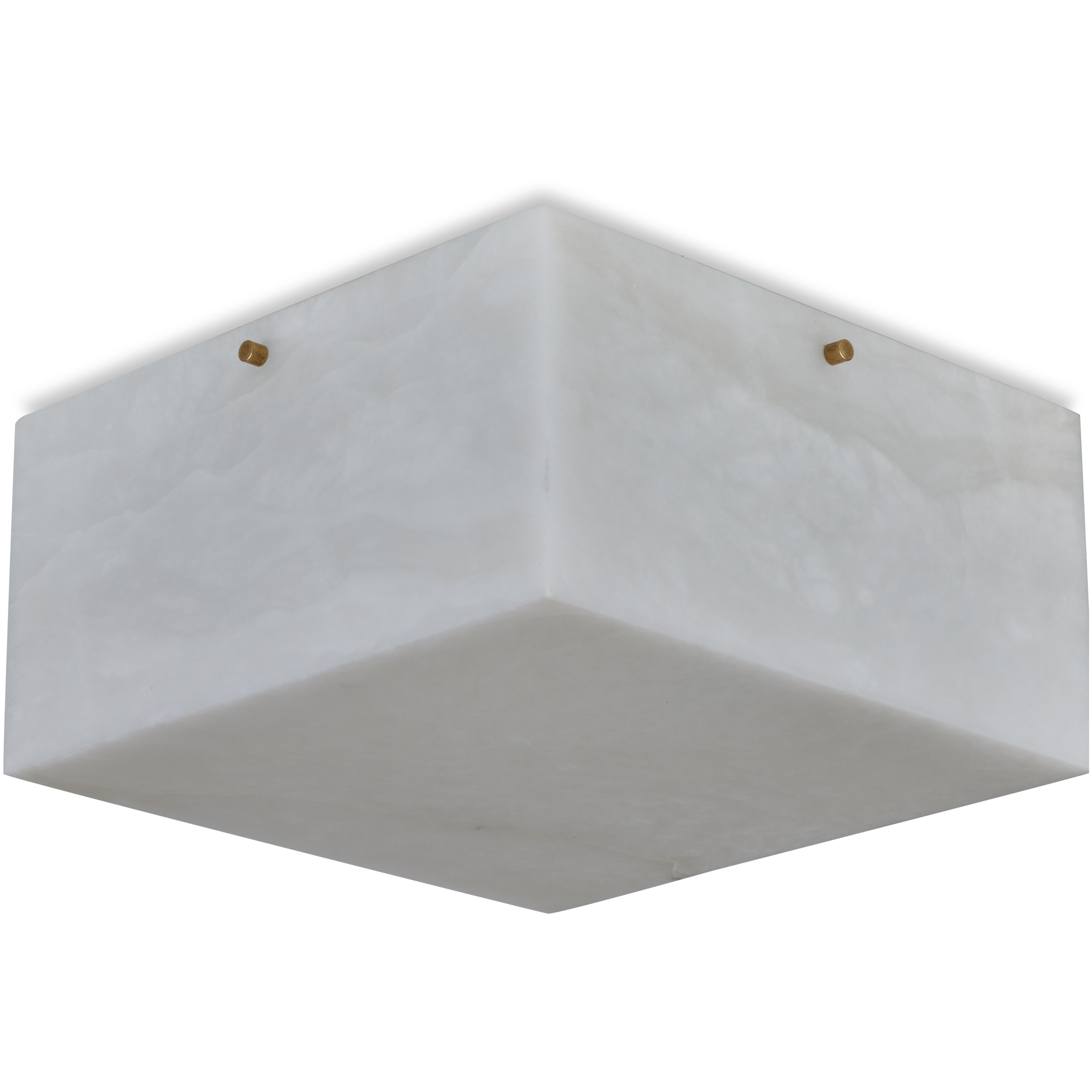 Metal Large 'Titan 4' Alabaster Wall or Ceiling Lamp in the Manner of Pierre Chareau For Sale