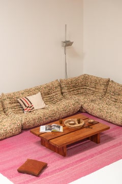 Large togo set with floral upholstery by Michel Ducaroy for Ligne Roset