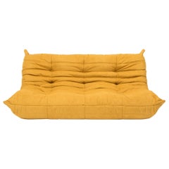 Large Togo Yellow Fabric Sofa by Michel Ducaroy for Ligne Roset