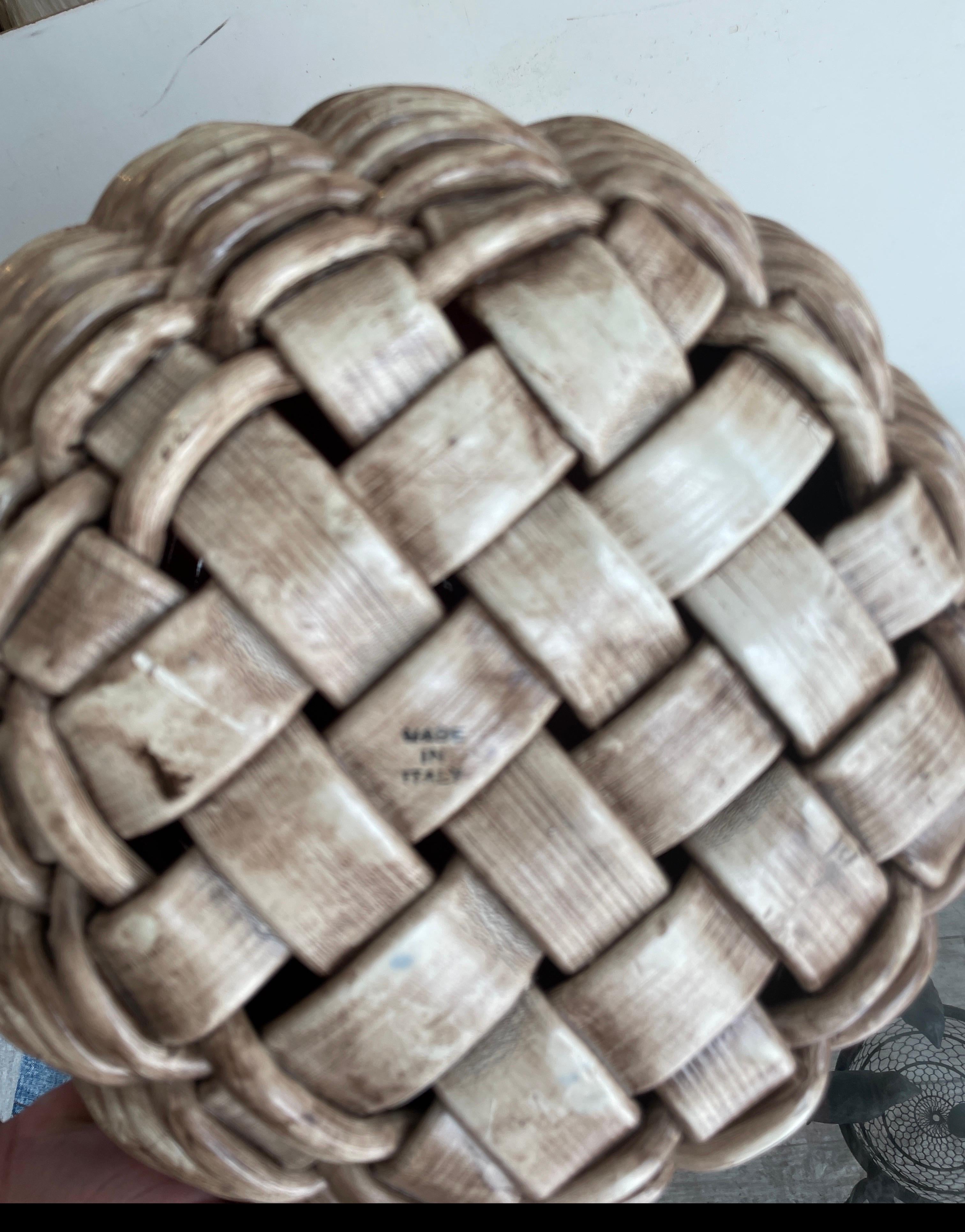Large Italian Basket of Apples Centerpiece For Sale 1