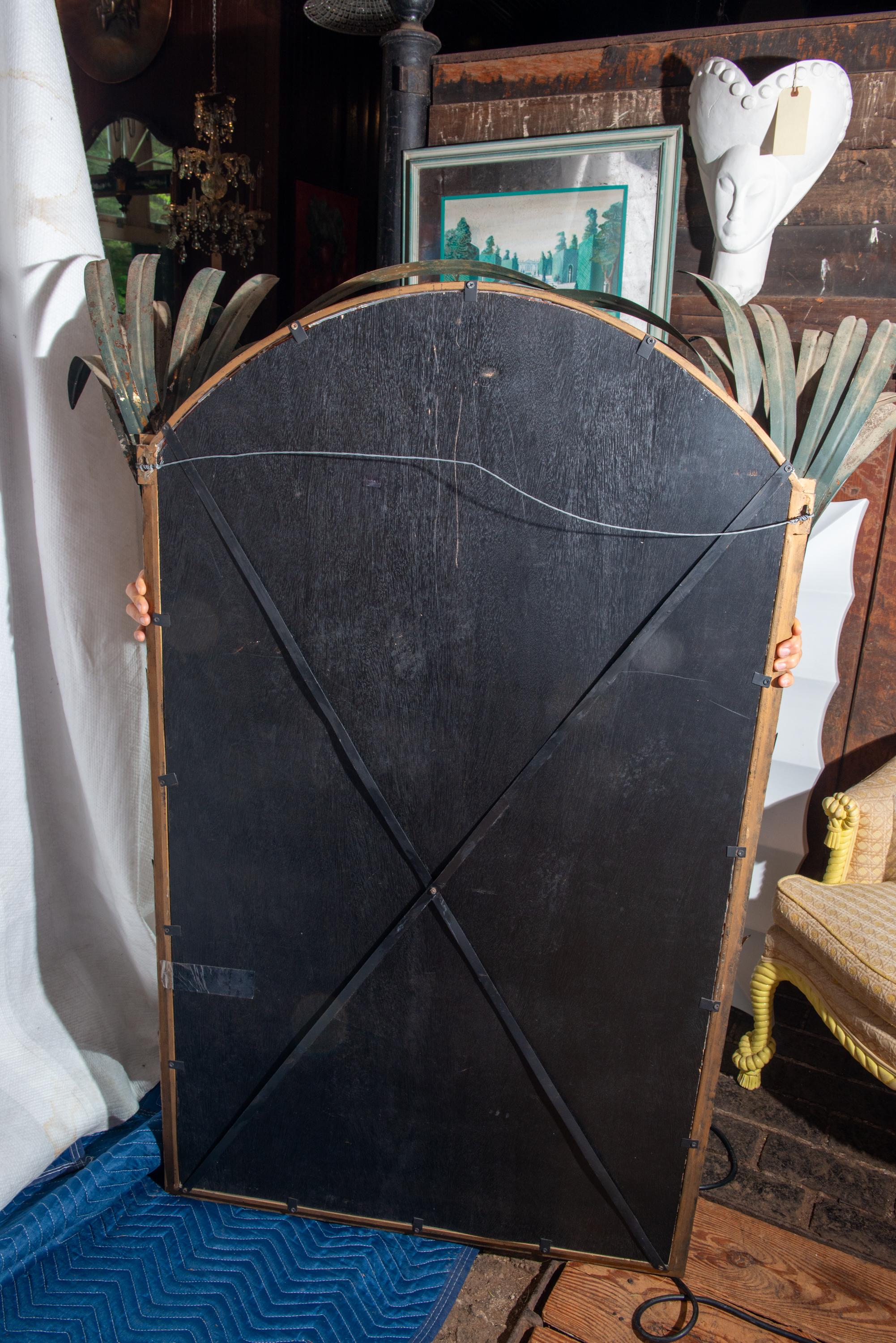 Large Tole Metal Palm Tree Mirror 8