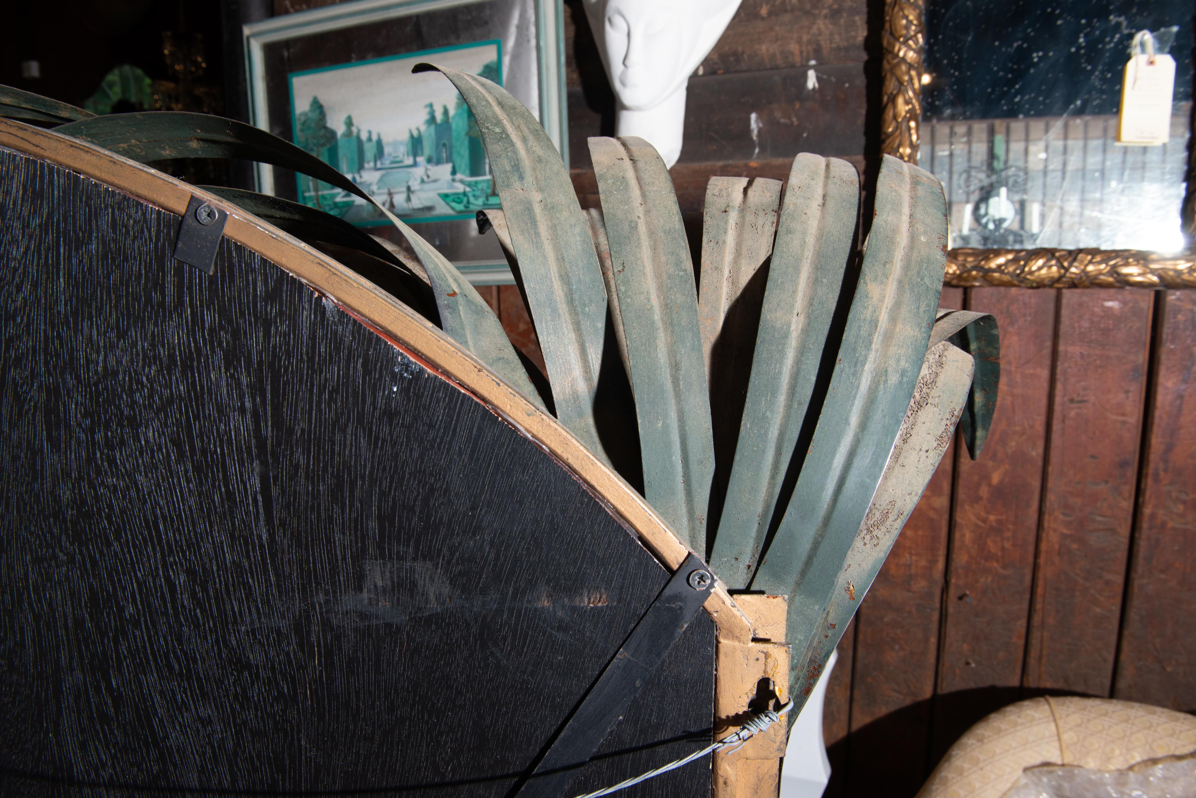 Large Tole Metal Palm Tree Mirror 9