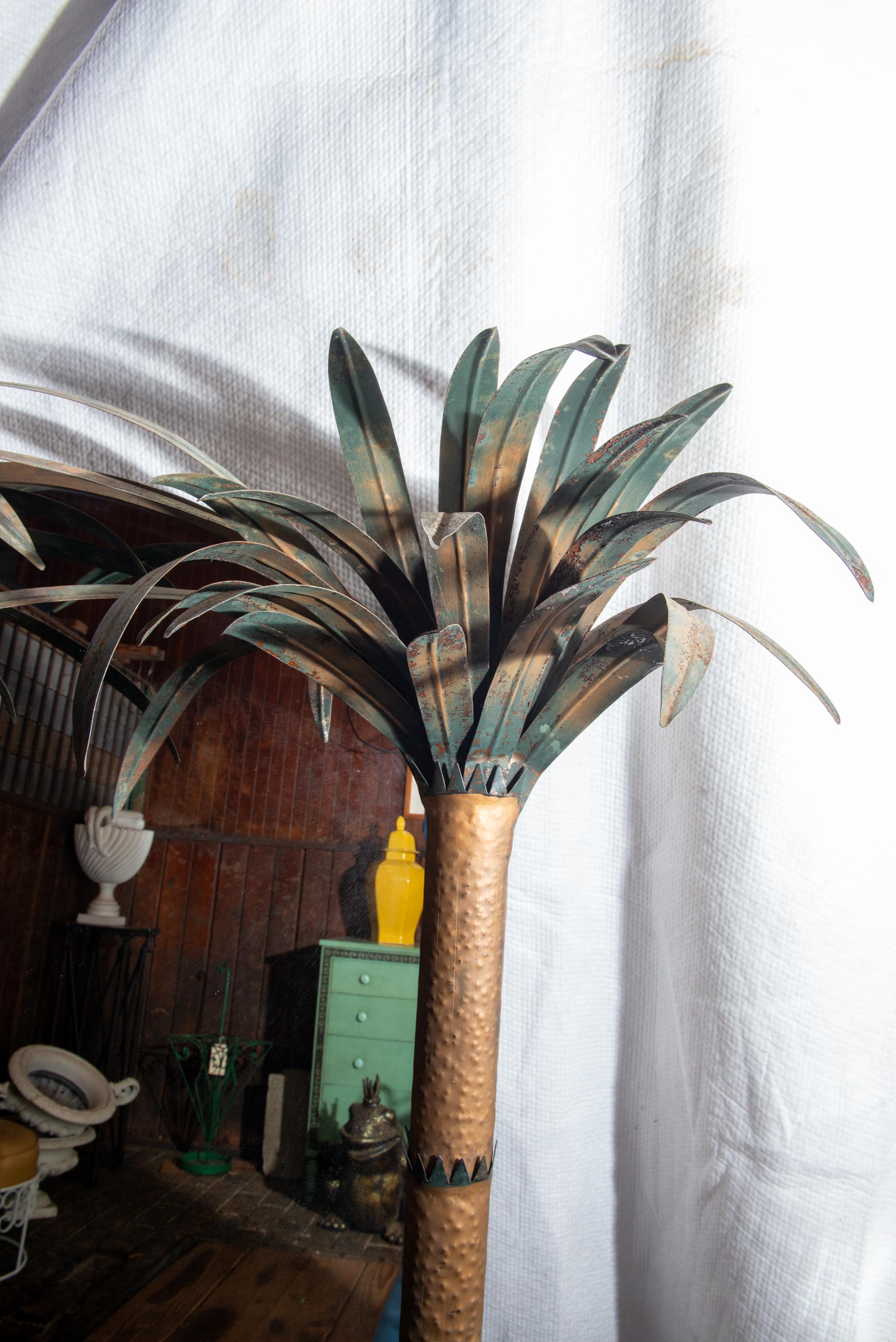 Large Tole Metal Palm Tree Mirror 1