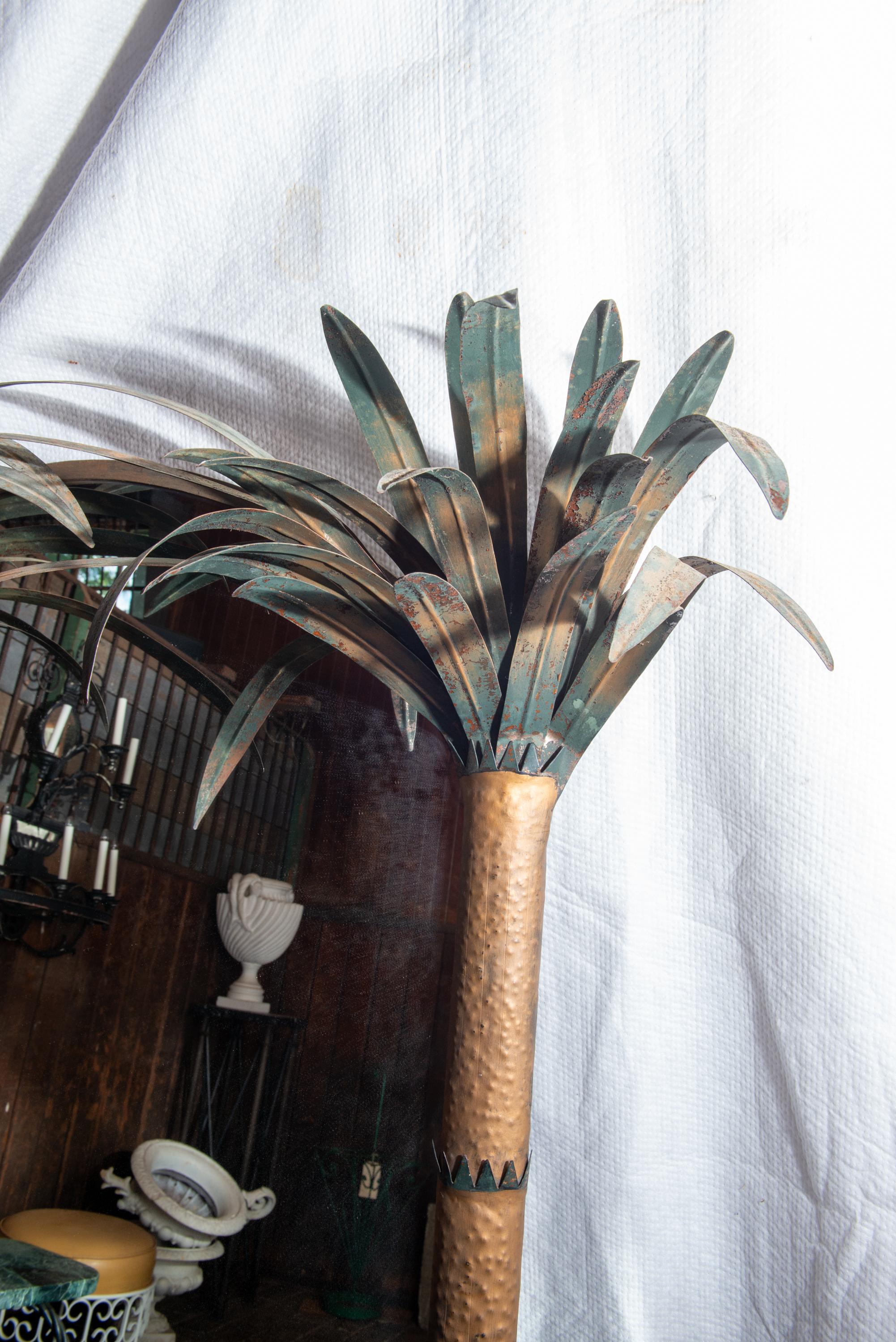 Large Tole Metal Palm Tree Mirror 4