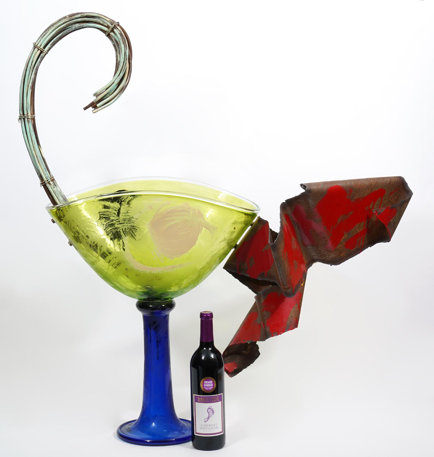 Large Tom Farbanish Modern Art Glass and Metal Sculpture 7