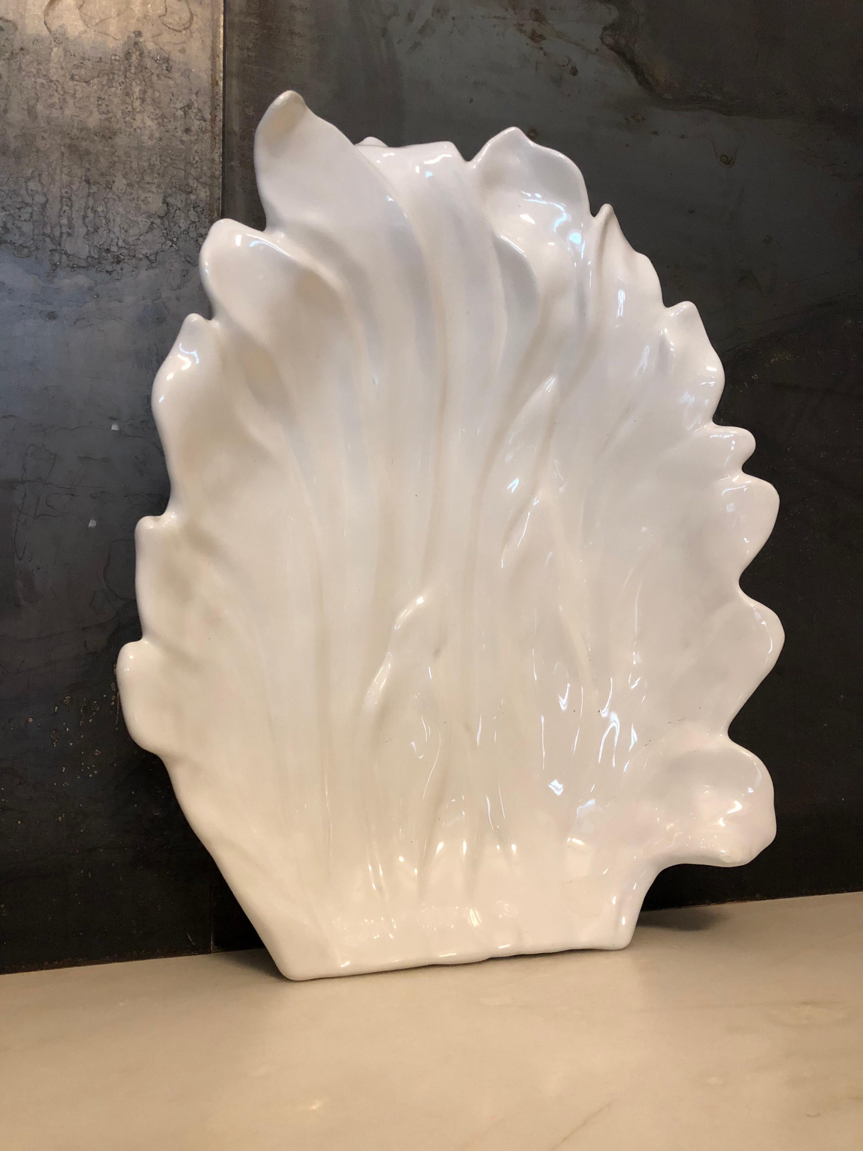 Large Tommaso Barbi White Ceramic Centerpiece, Italy, 1970s For Sale 4