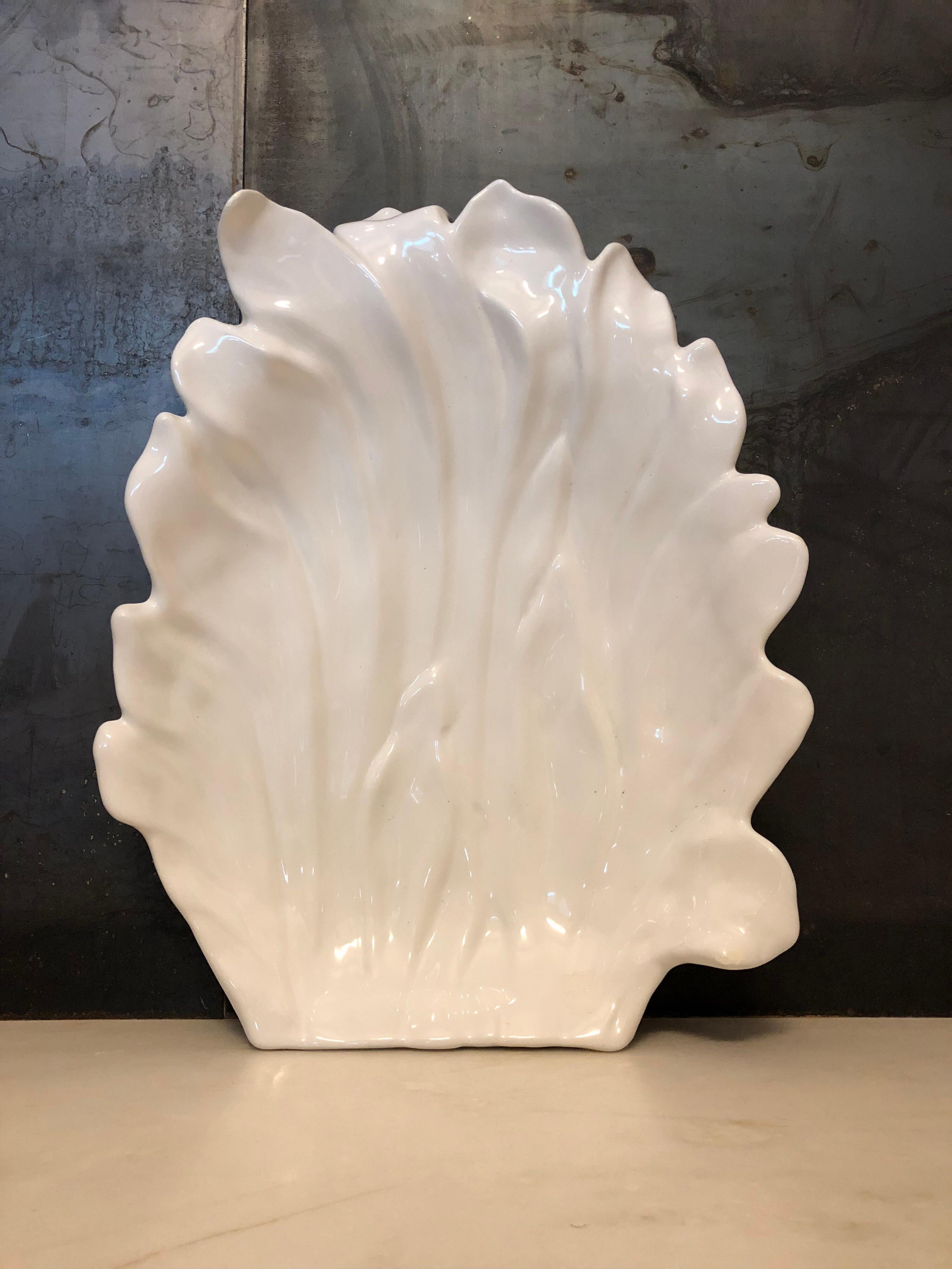 Large Tommaso Barbi White Ceramic Centerpiece, Italy, 1970s For Sale 5