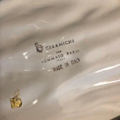 Large Tommaso Barbi White Ceramic Centerpiece, Italy, 1970s