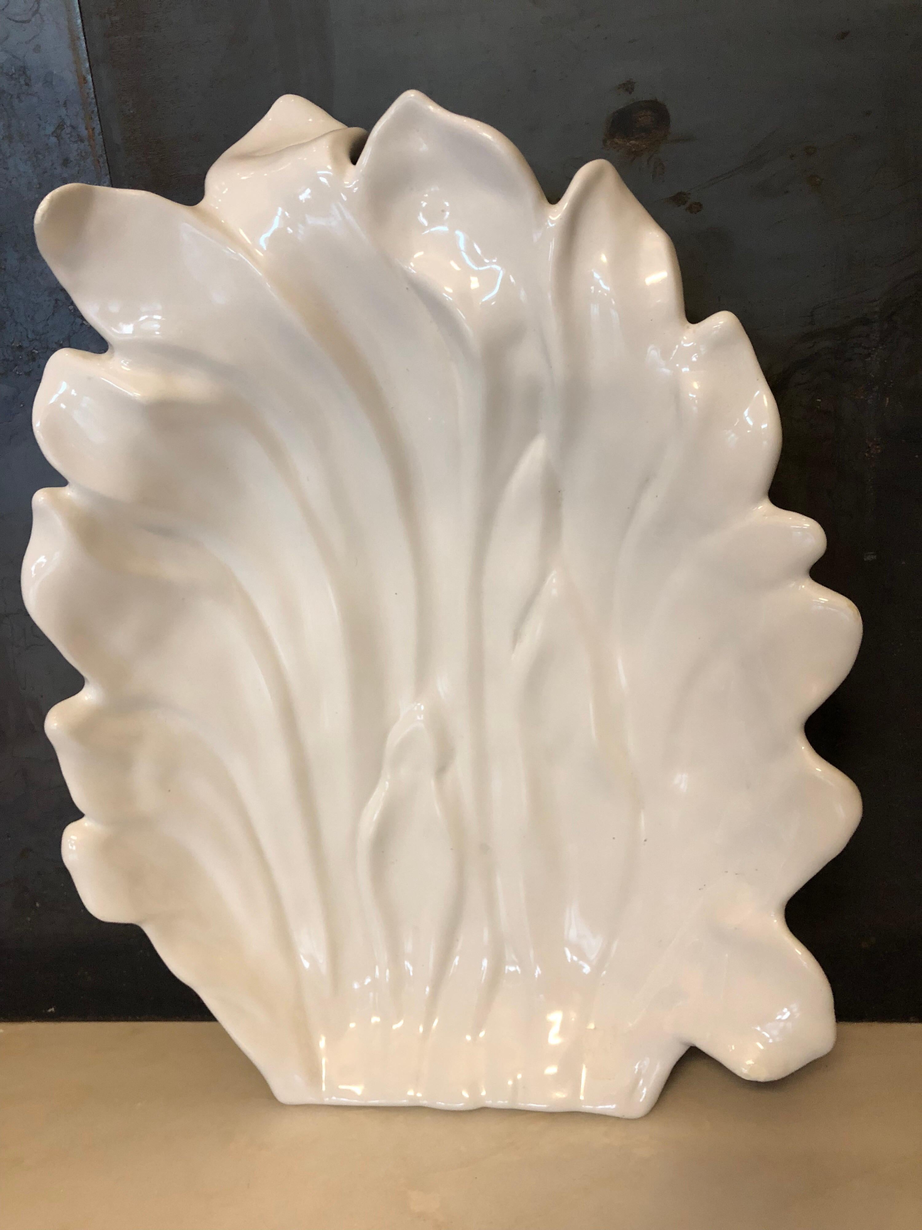 Late 20th Century Large Tommaso Barbi White Ceramic Centerpiece, Italy, 1970s For Sale