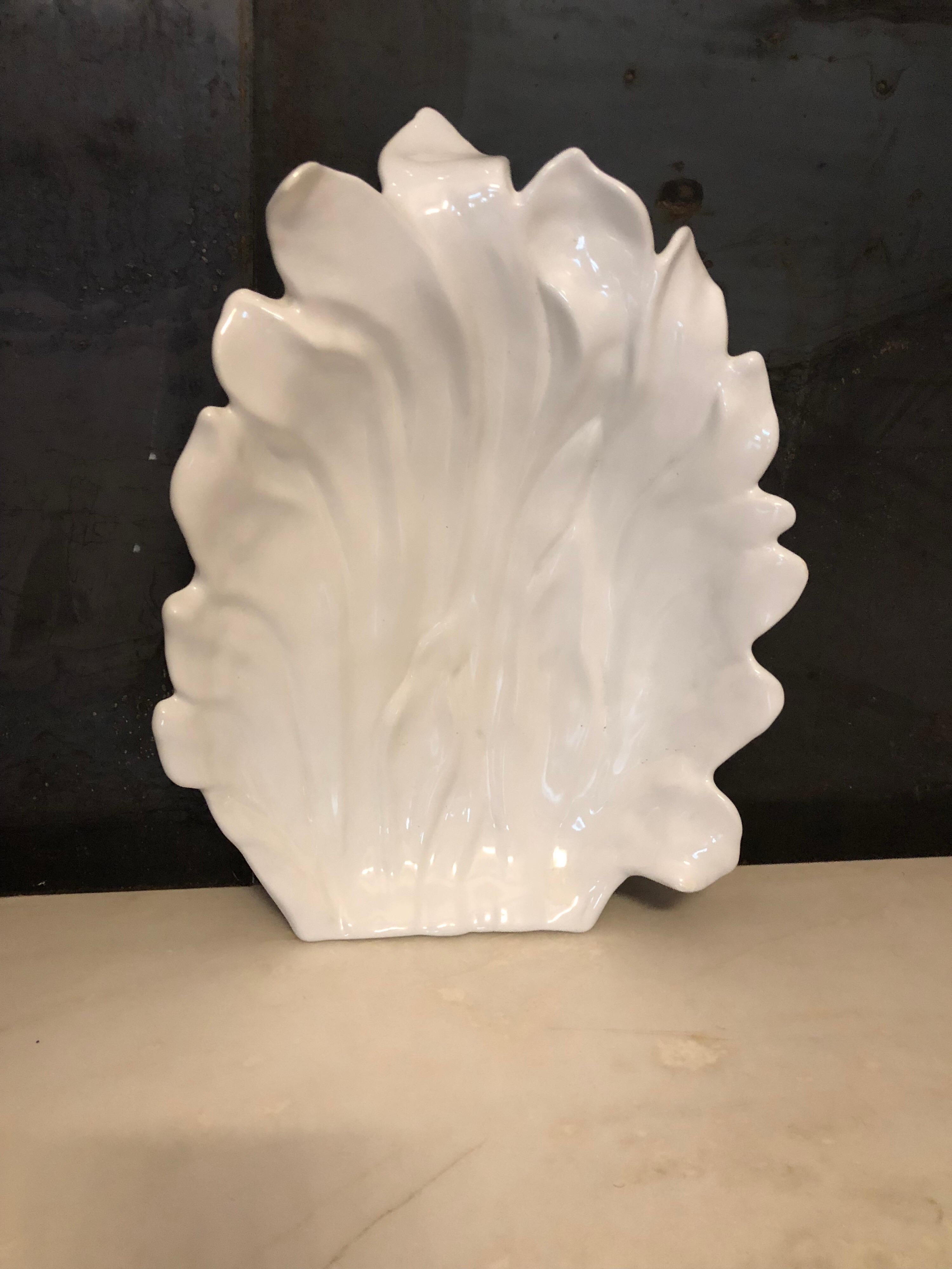Large Tommaso Barbi White Ceramic Centerpiece, Italy, 1970s For Sale 3