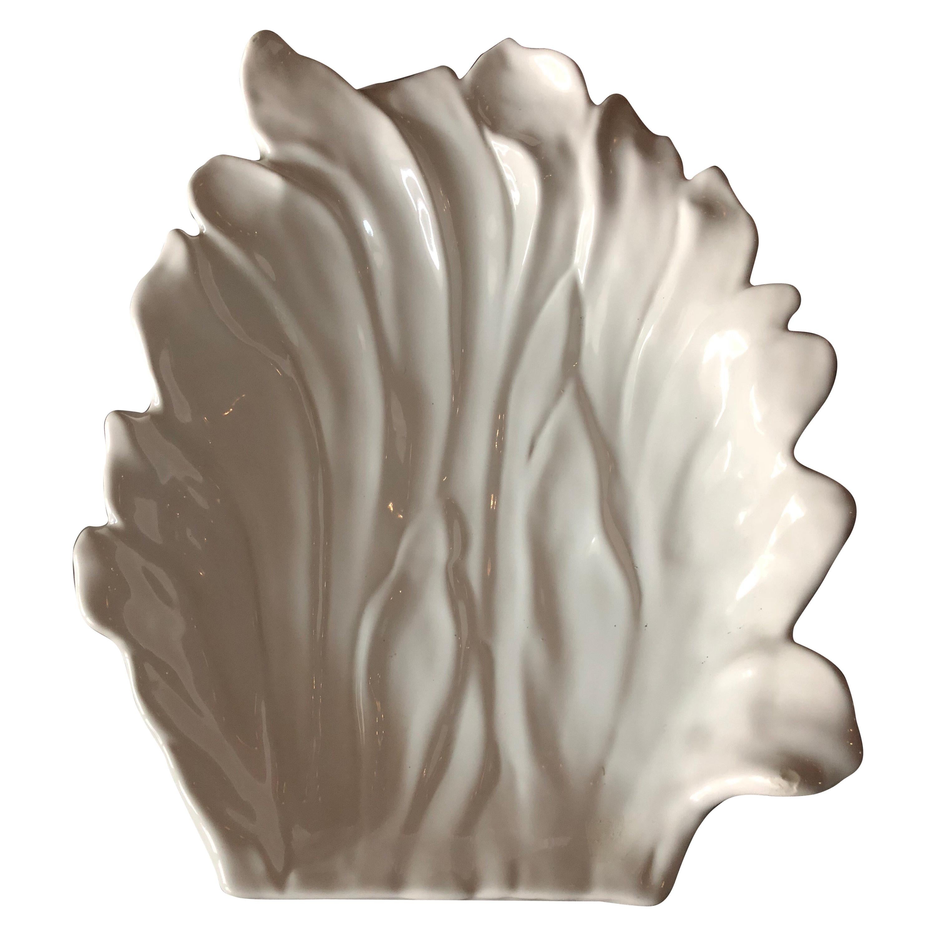 Large Tommaso Barbi White Ceramic Centerpiece, Italy, 1970s For Sale
