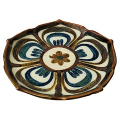 Vintage Large Tonala El Palomar Pottery Lotus Plate by Ken Edwards