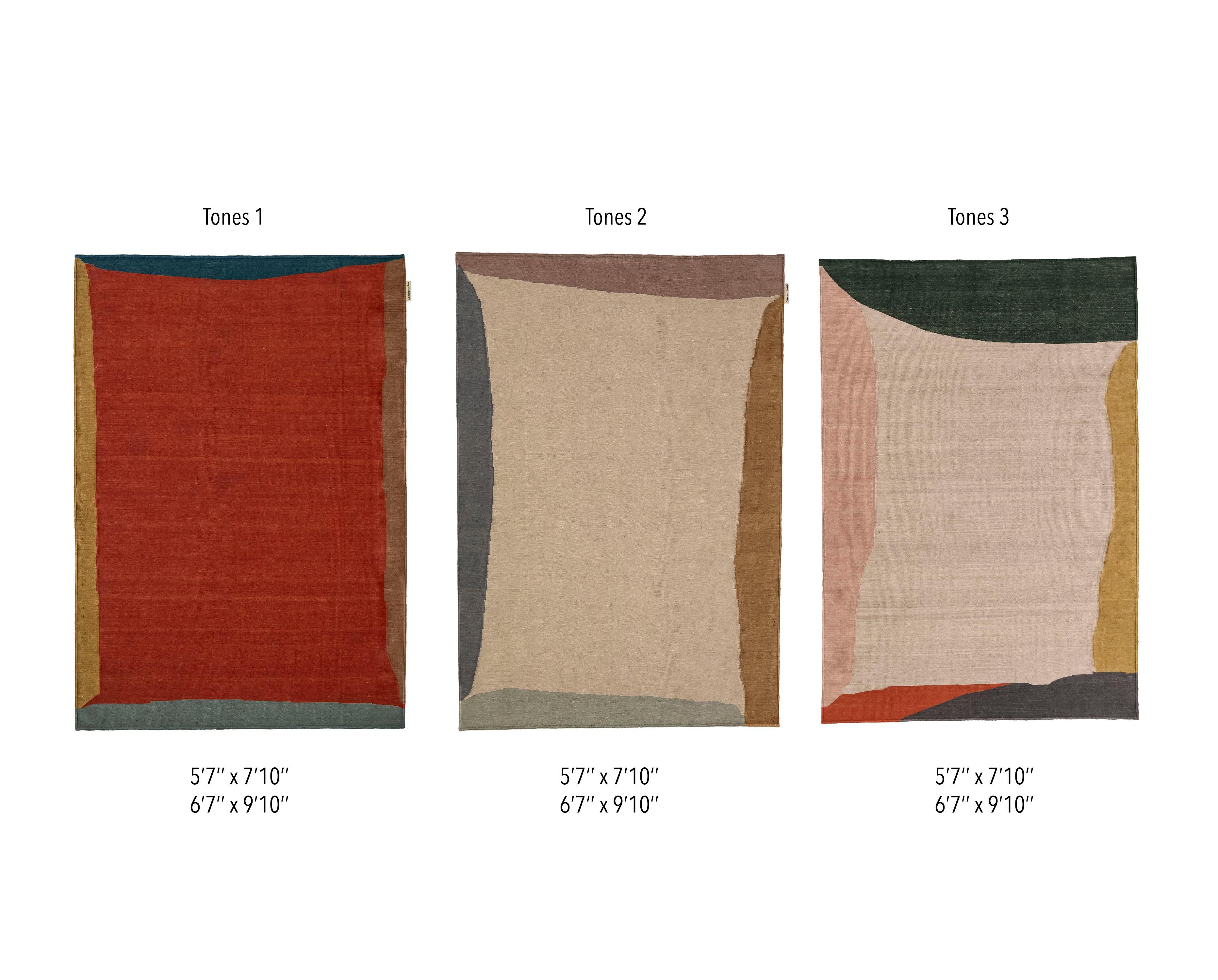 Großer Kelim-Teppich in verschiedenen Farbtönen von Cludia Valsells für Nanimarquina im Angebot 1