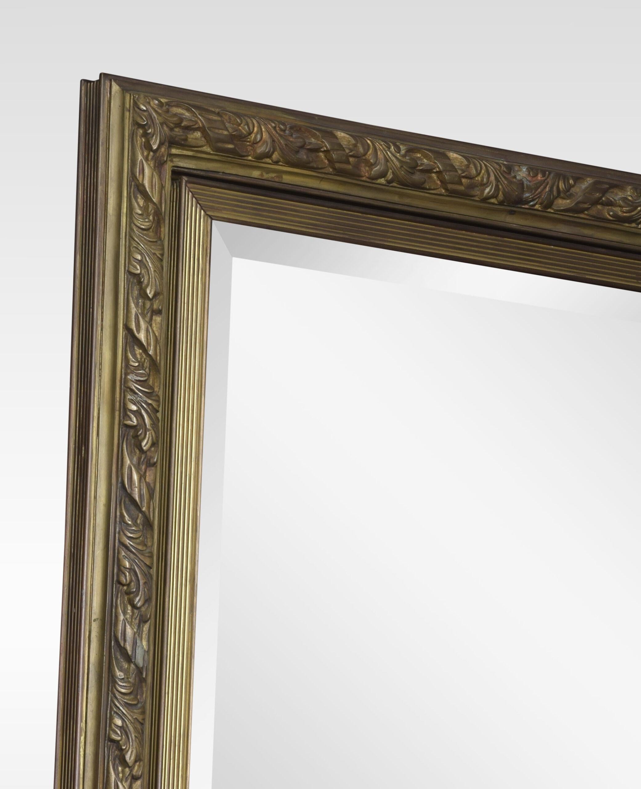 British Large Tooled Bronze Framed Two Sided Cheval Mirror For Sale