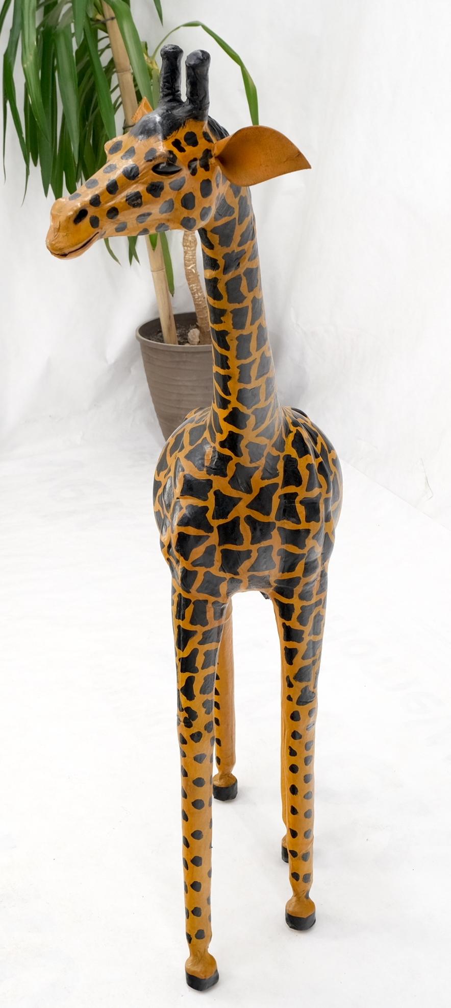Large Tooled Leather Sculpture of a Giraffe For Sale 5