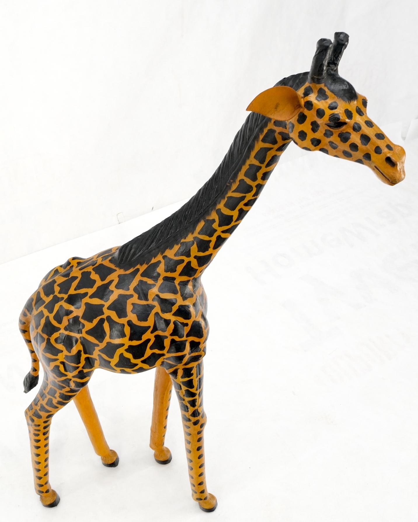 Large Tooled Leather Sculpture of a Giraffe For Sale 6