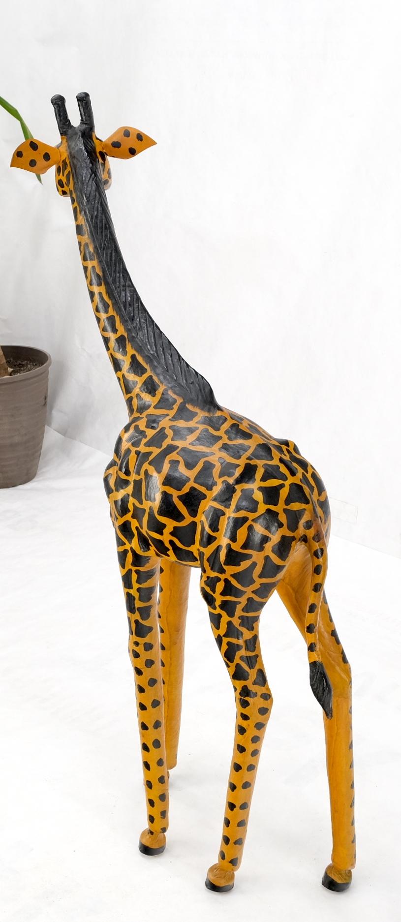 Large Tooled Leather Sculpture of a Giraffe For Sale 9