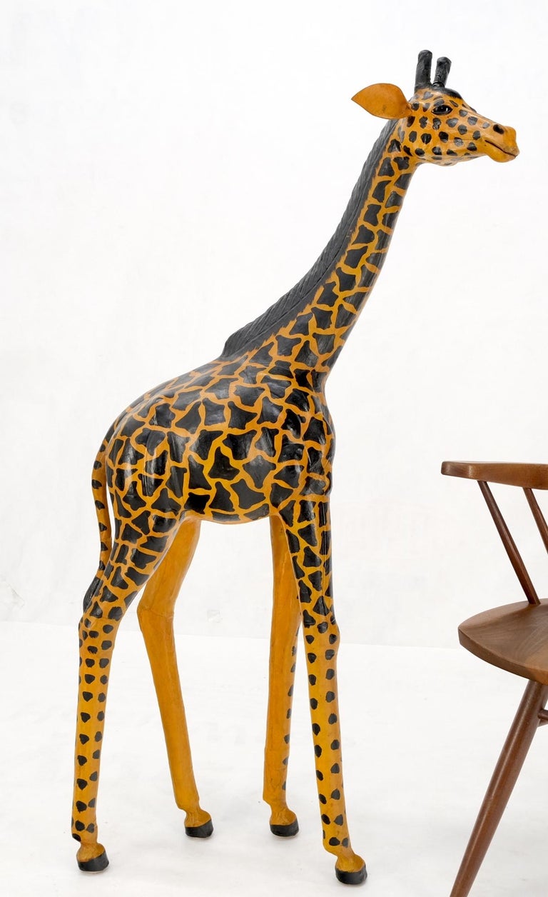 Large Tooled Leather Sculpture of a Giraffe For Sale at 1stDibs