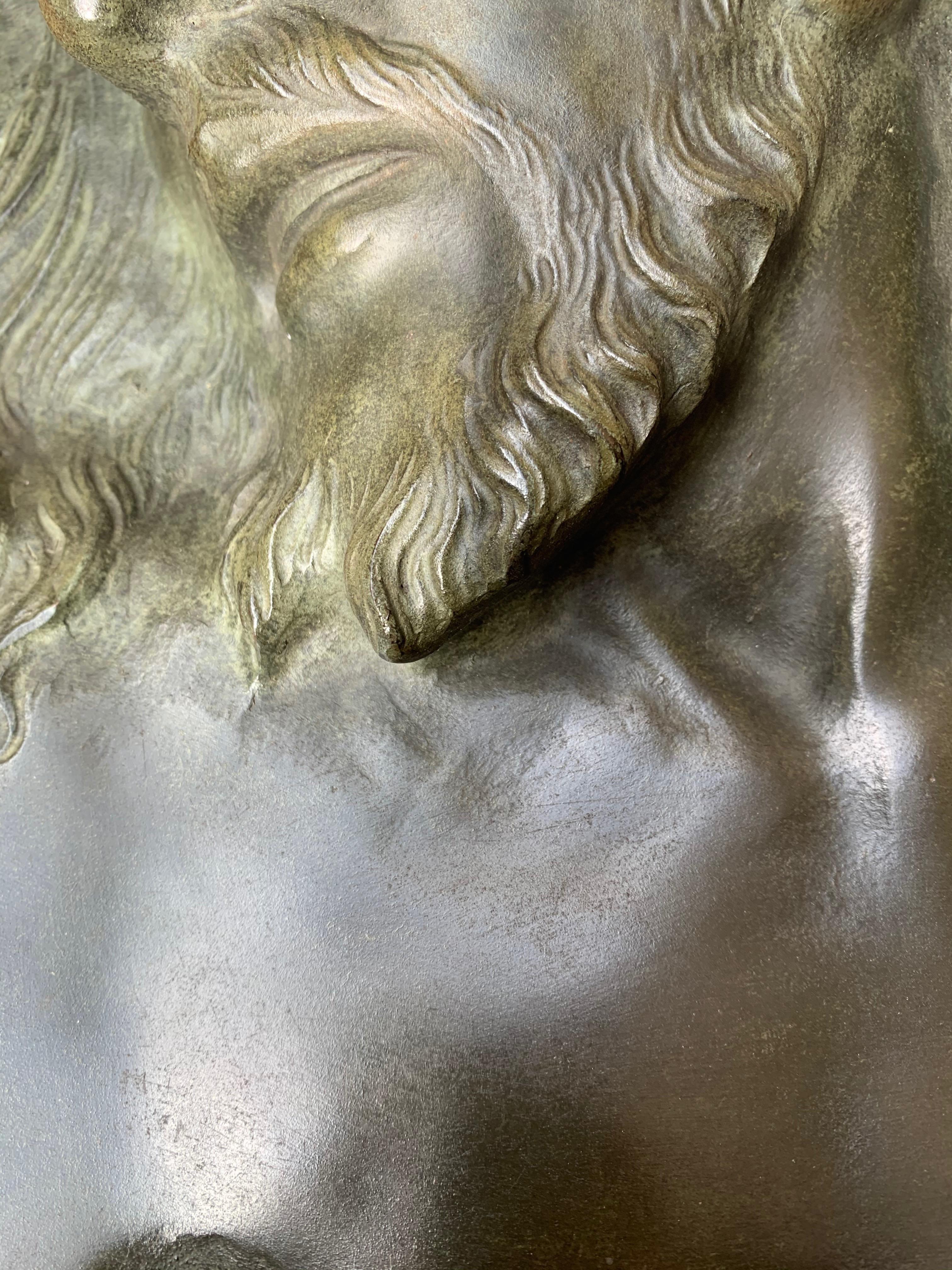 Große & Top Qualität Bronze Art Deco Wandtafel /Skulptur von Christus von S. Norga im Angebot 8
