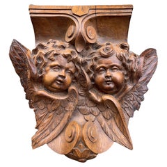 Large & Top Quality Carved Gothic Church Wall Shelf / Bracket Auguste Van Assche