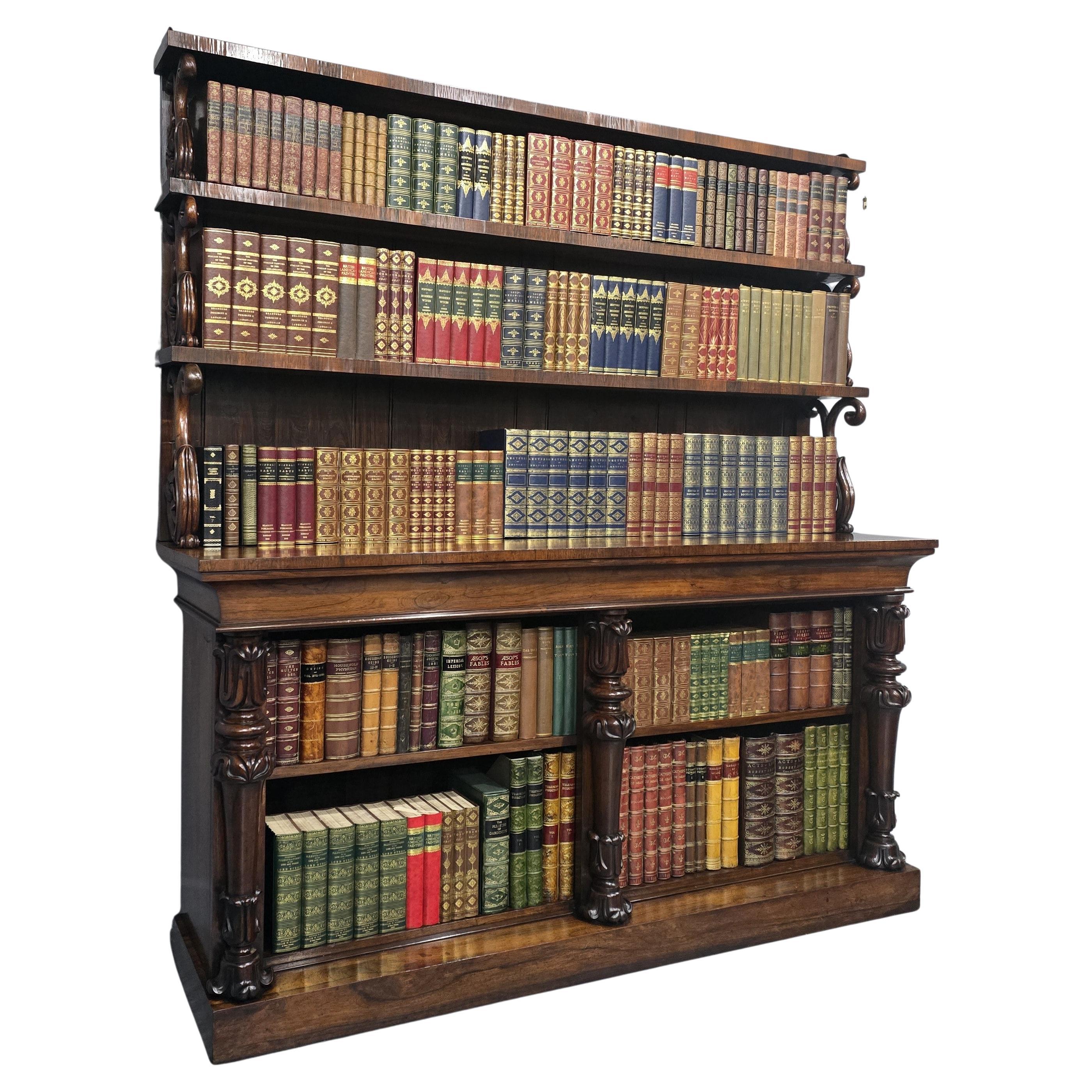 Large Top Quality William 4th Open Library Waterfall Bookcase