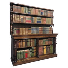 Antique Large Top Quality William 4th Open Library Waterfall Bookcase