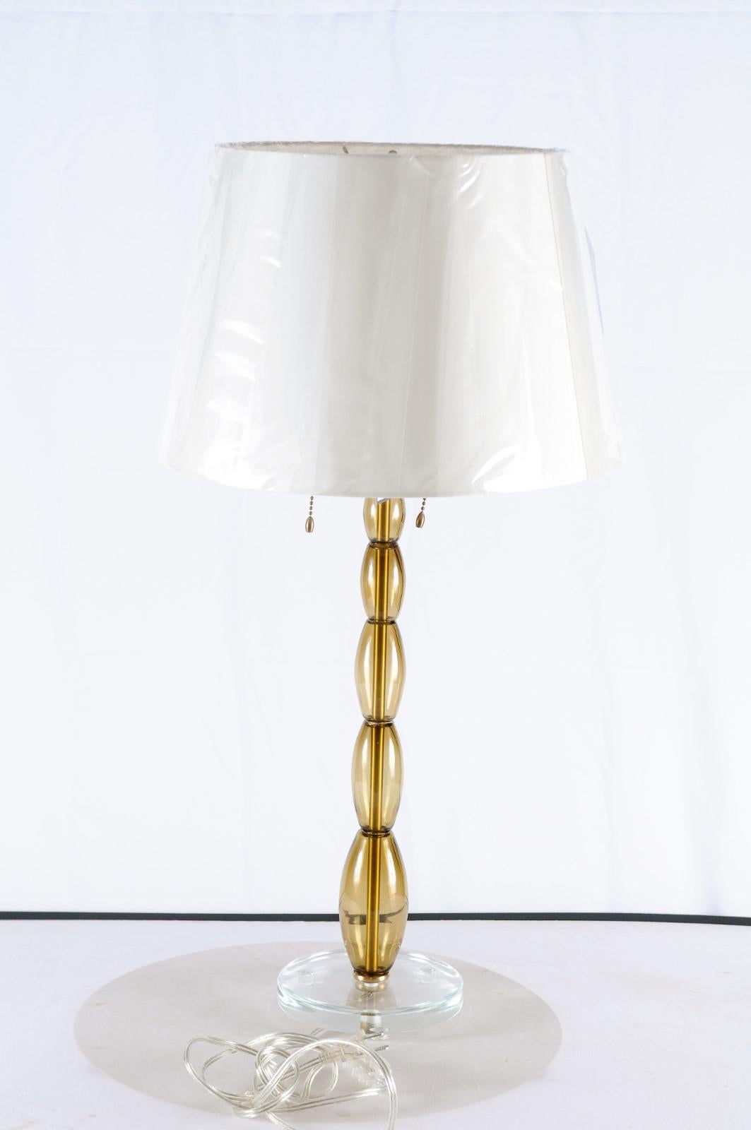 Blown Glass Large Topaz Beaded Lamp by Barbara Barry for Baker Beaded Lamp