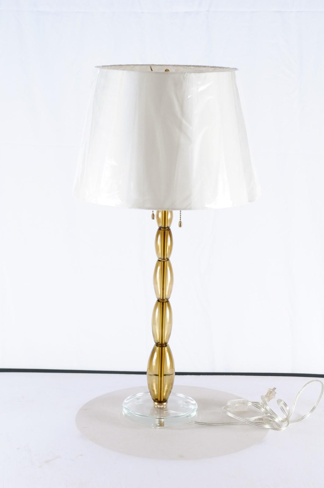Large Topaz Beaded Lamp by Barbara Barry for Baker Beaded Lamp 1