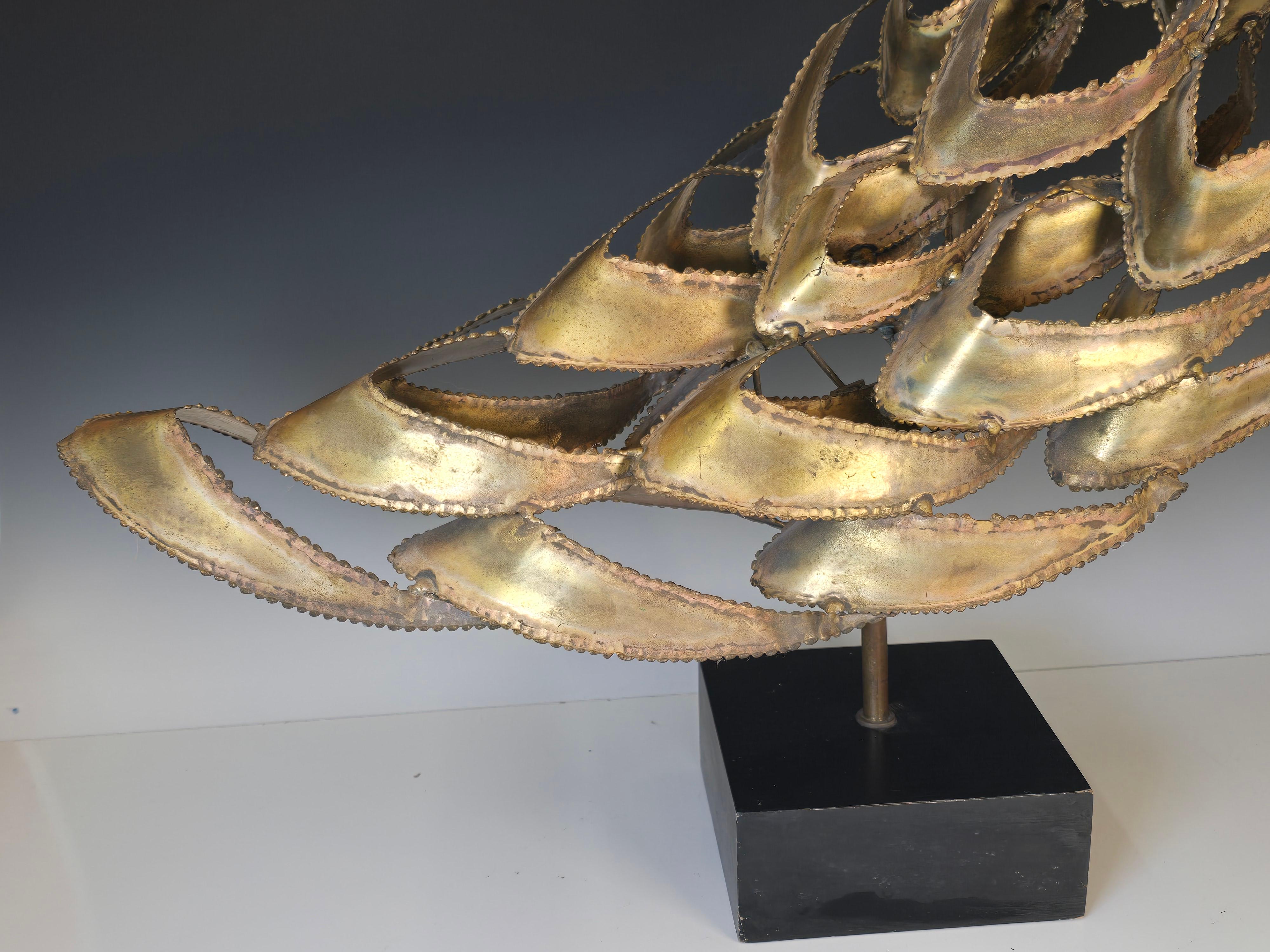 Brass Large Torch Cut Brutalist Sculpture For Sale